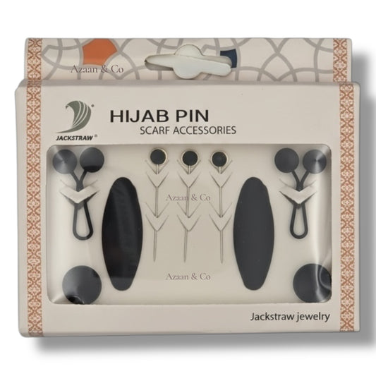 9pc Hijab Pins & Magnets Set Essential Scarf Fastening Accessories