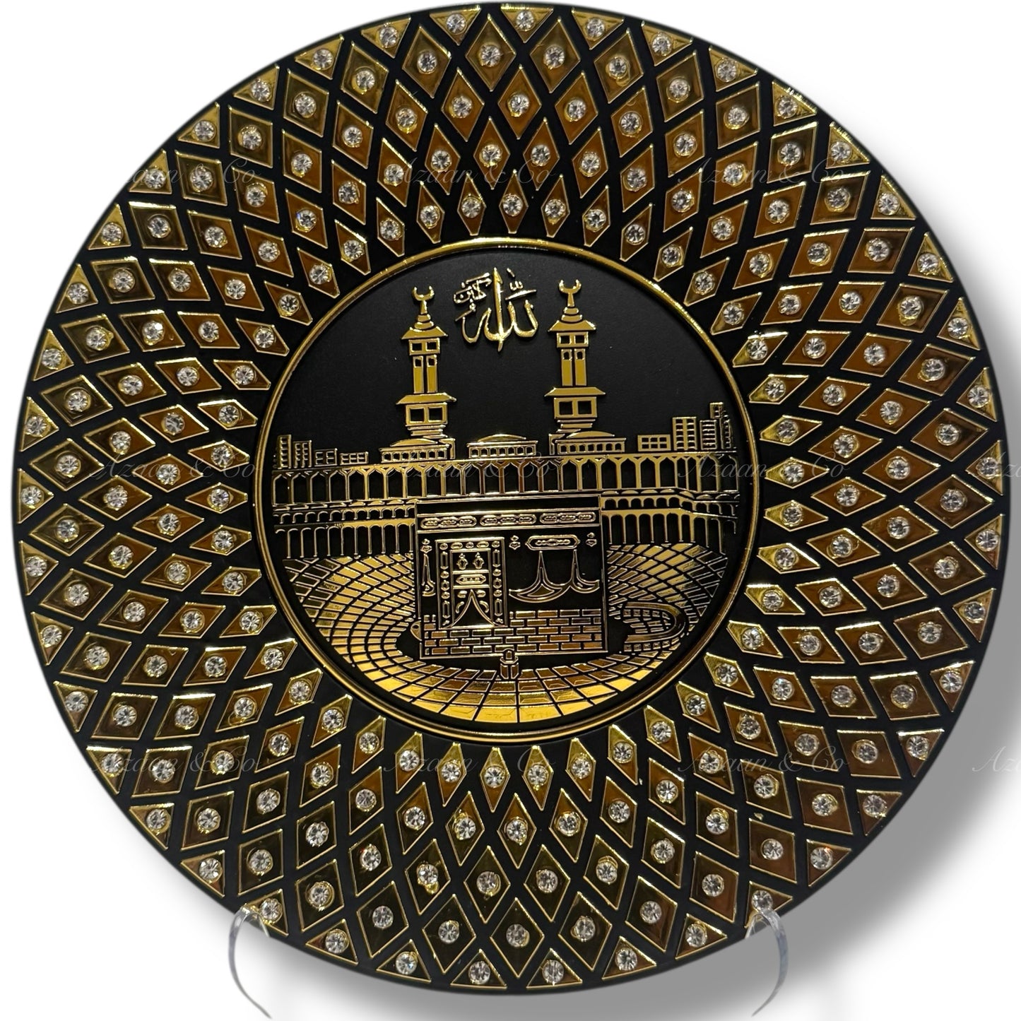 20cm Plate Ornament Decor | Kaaba, Masjid Al Haram | Black/Gold