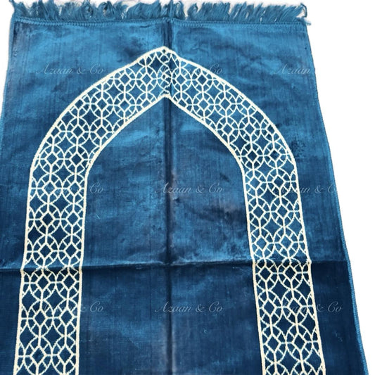 Soft Prayer Mats D1 Islamic Velvet Musalla Rug Padded Salah Mat Plain Travel Prayer Carpet