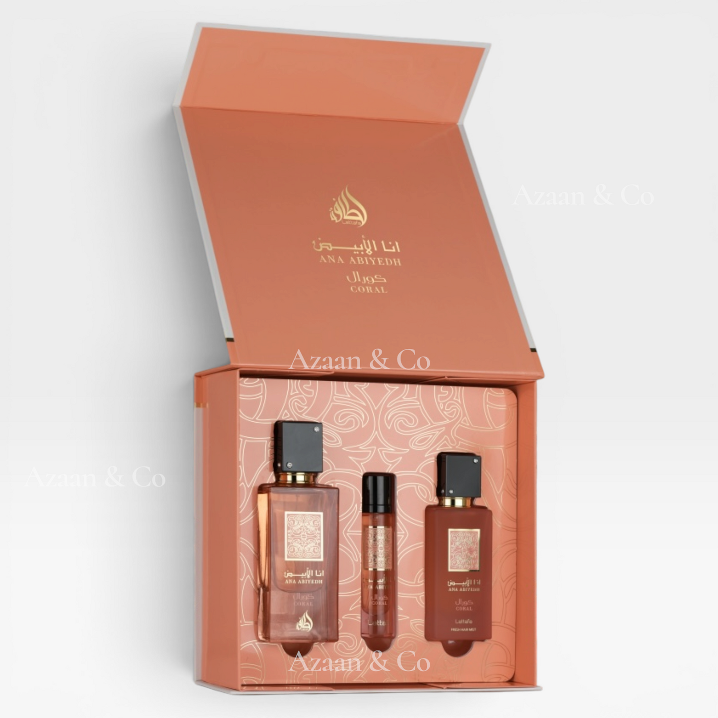 Ana Abiyedh Coral 3pc Gift 100ml EDP + 12ml + Hair Mist 50ml