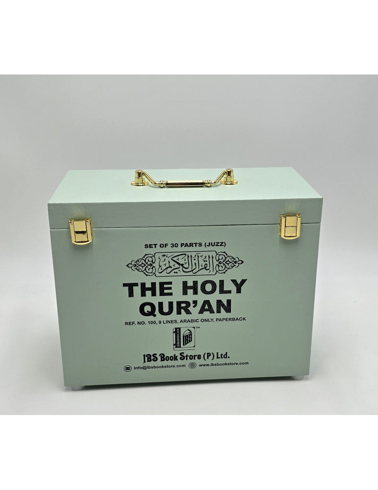 Holy Qur'an 30 Juz (Para) Box Set - Large Arabic Script – 9 Line Softcover (Marine)