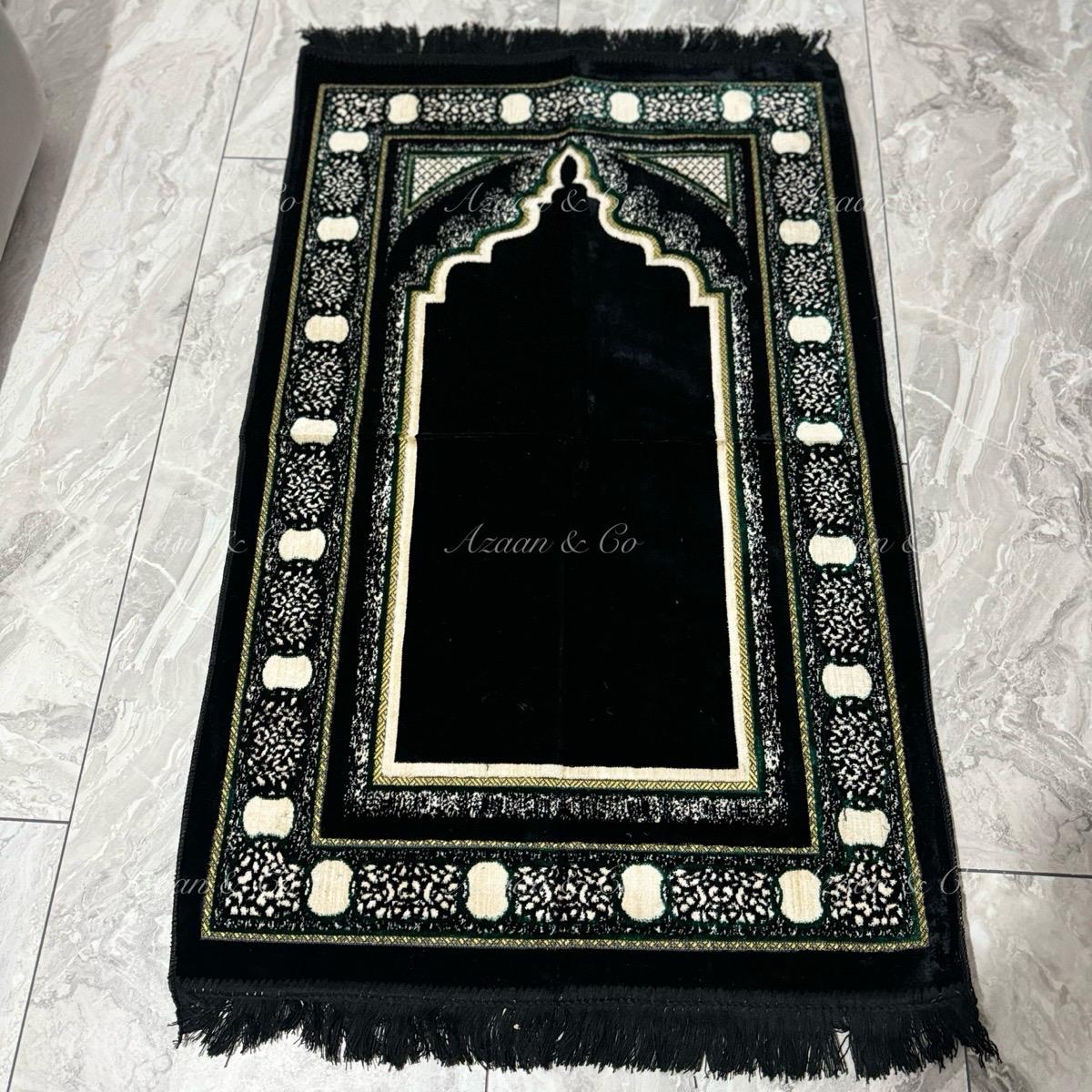 Soft Prayer Mat, Surah Book & Tasbeeh Gift Box 3 Piece Set