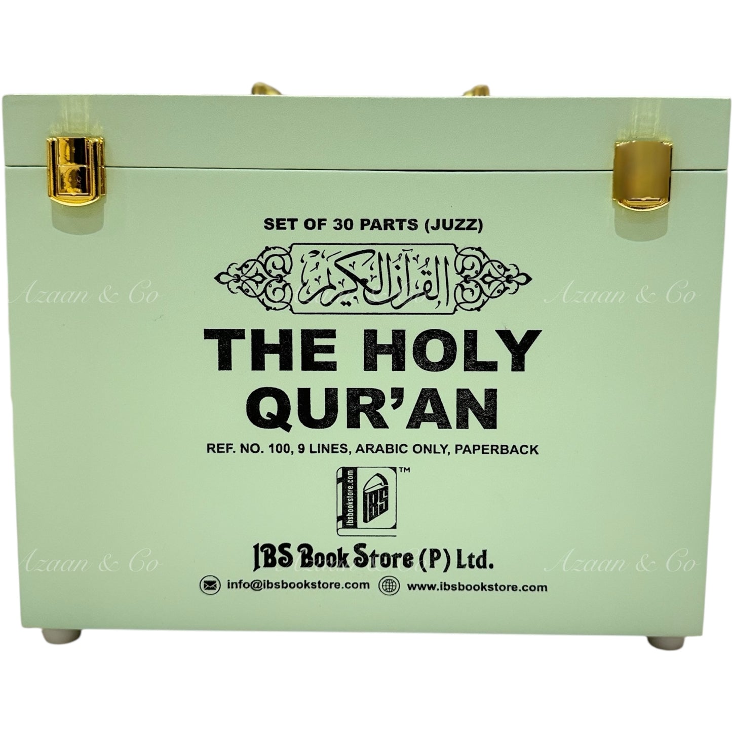 Holy Qur'an 30 Juz (Para) Box Set - Large Arabic Script – 9 Line Softcover (Marine)
