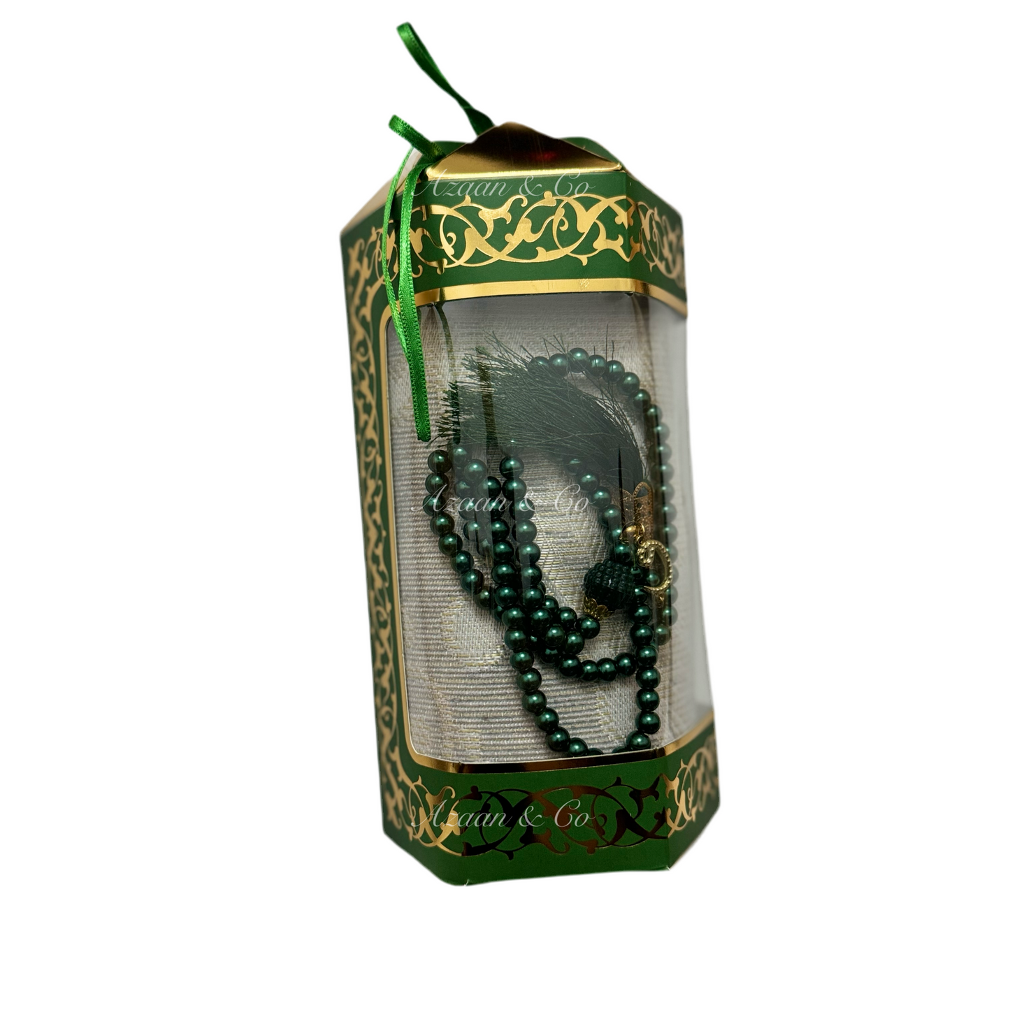 Travel Prayer Mat & Tasbeeh Gift Set - Hexagon Box