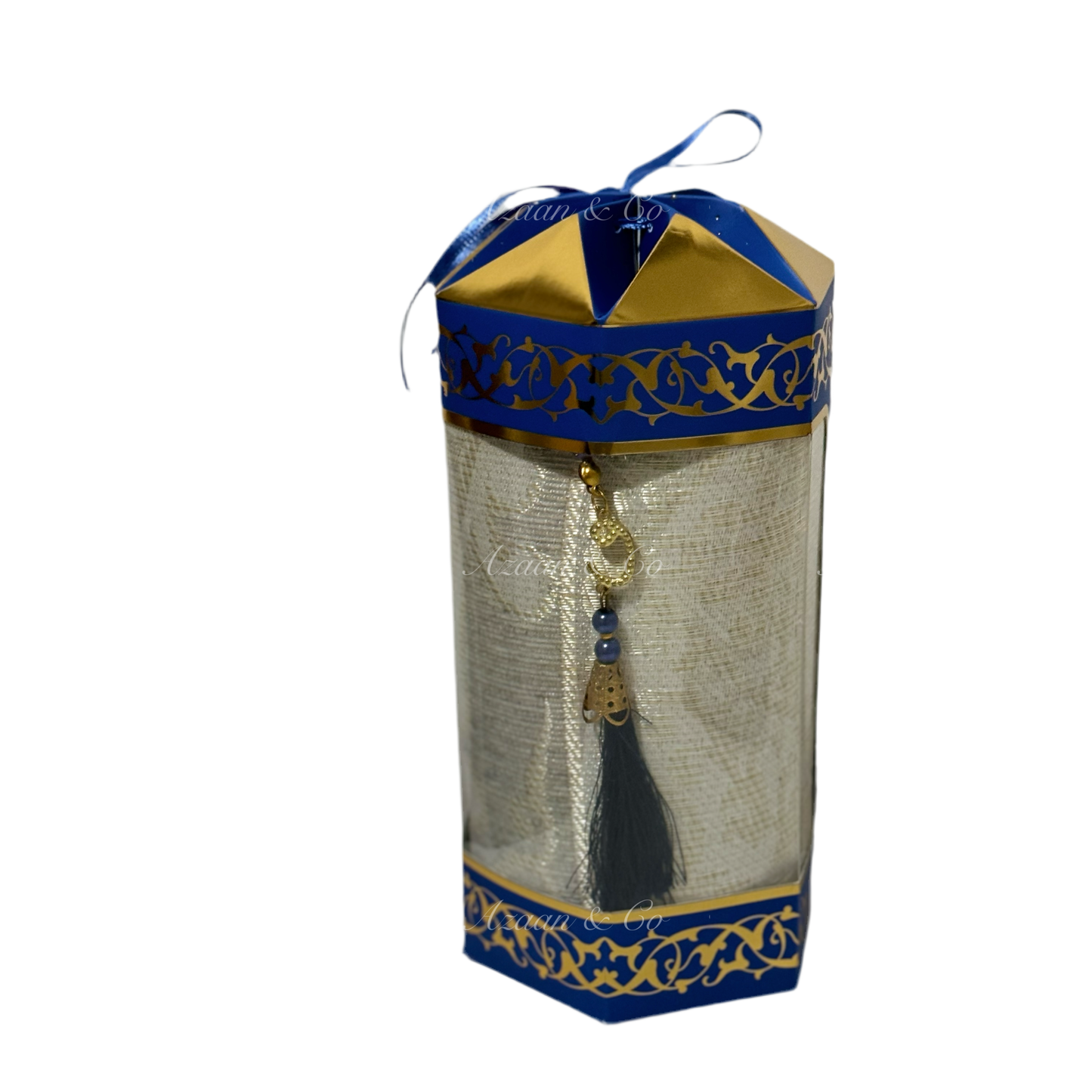 Travel Prayer Mat & Tasbeeh Gift Set - Hexagon Box