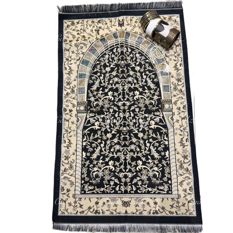 Rawdah Prayer Mat & Tasbeeh Kaaba Box Gift Set