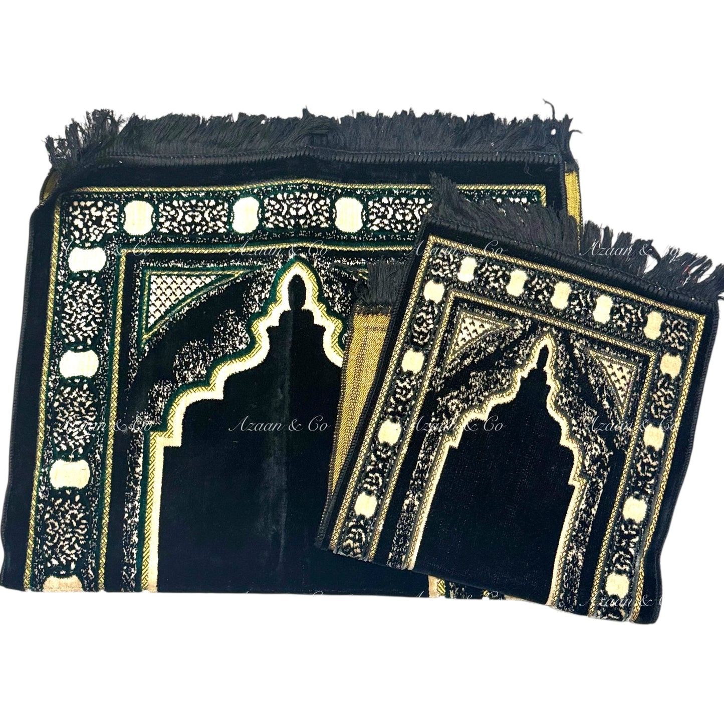 Adult + Child Prayer Mat Set (D2 Black)