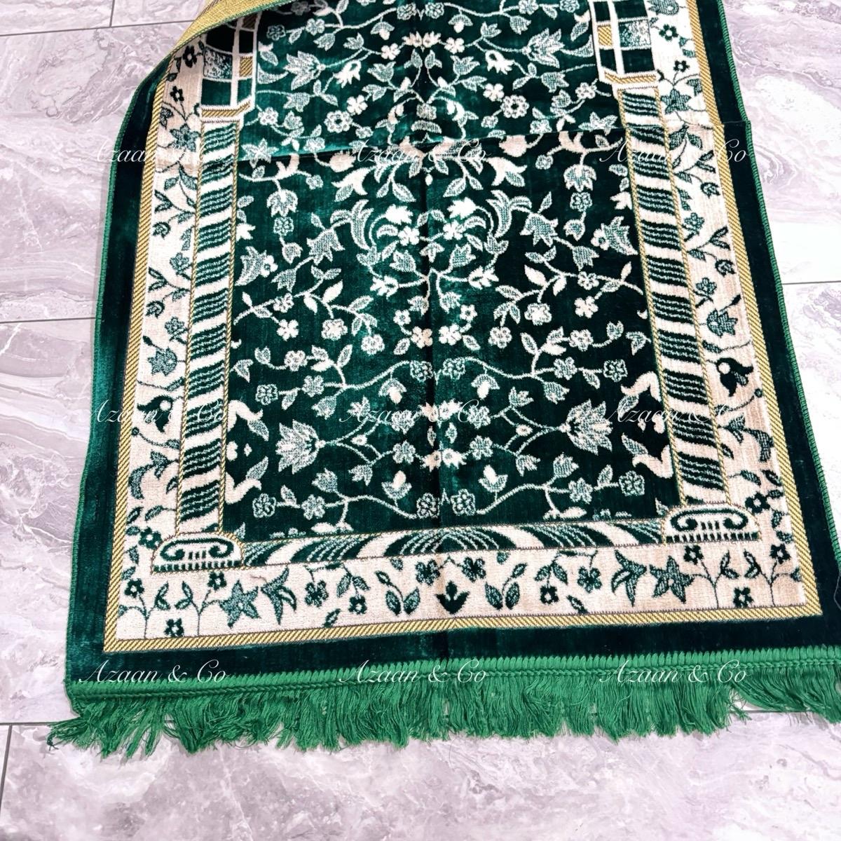 Rawdah Inspired Floral Soft Turkish Prayer Mats (D4)