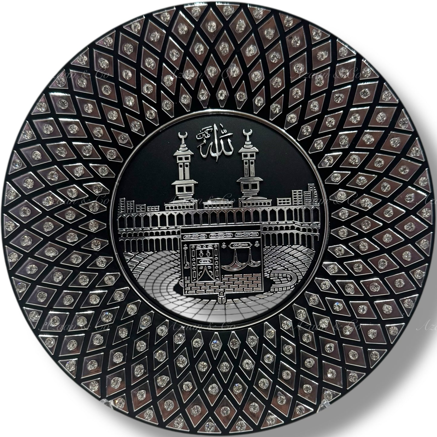 20cm Plate Ornament Decor | Kaaba, Masjid Al Haram | Black/Silver