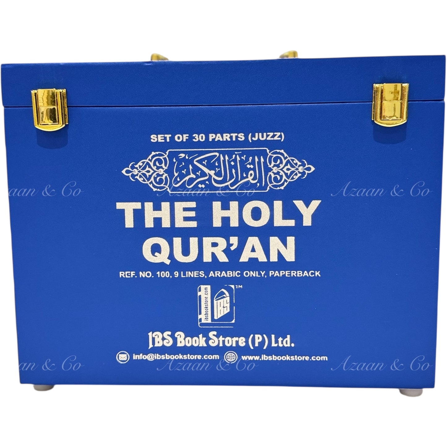 Holy Qur'an 30 Juz (Para) Box Set - Large Arabic Script – 9 Line Softcover (Blue)