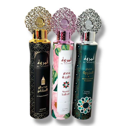 Al Marwa Dubai Air Freshener 300ml Arabian Oud Musk Room Spray Home Fragrance Mist