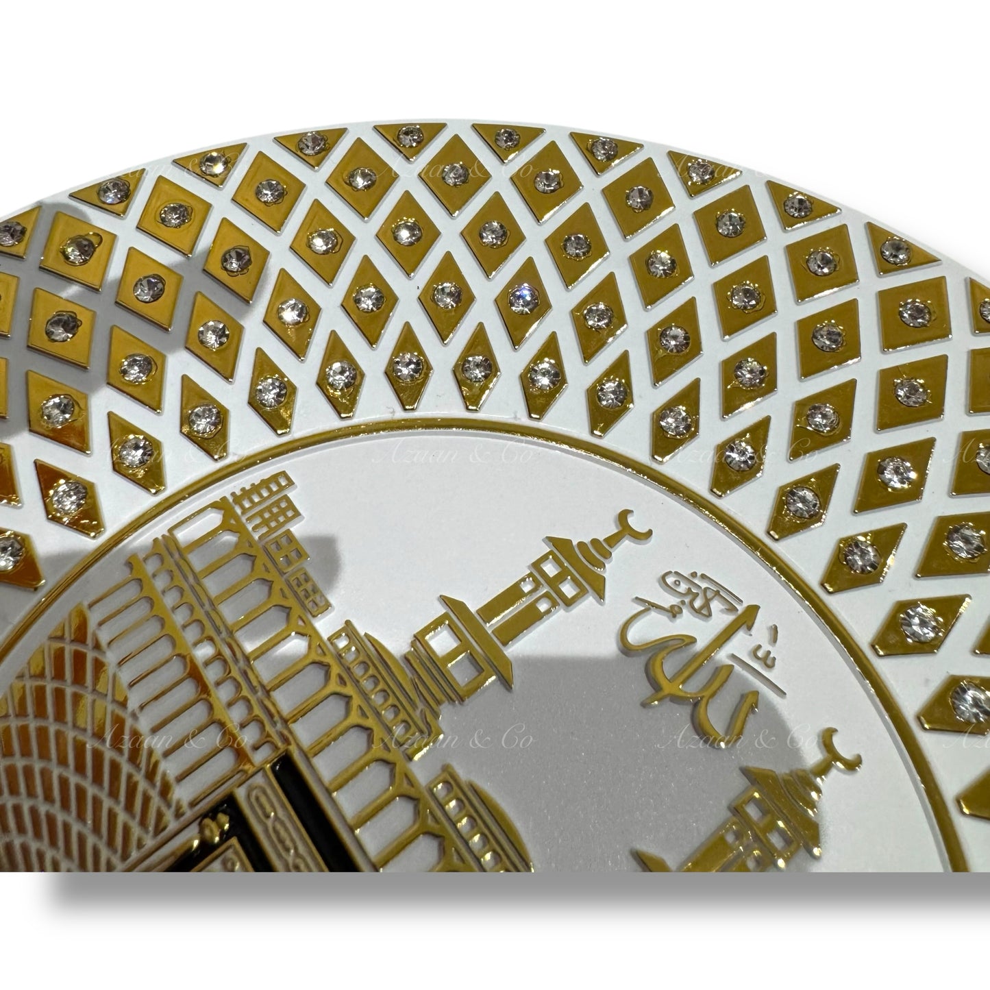 20cm Plate Ornament Decor | Masjid Nabawi | White/Gold