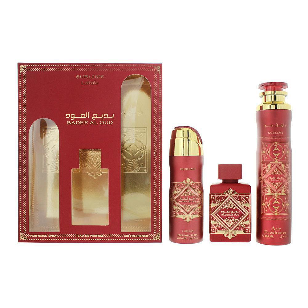 Badee al Oud Sublime by Lattafa 3 Piece Fragrance Gift Set