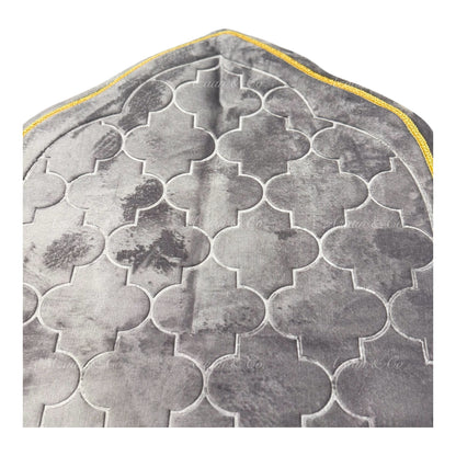Soft Dome Shape Prayer Mat with Tassel Velvet Islamic Musalla Padded Salah Travel Prayer Rug