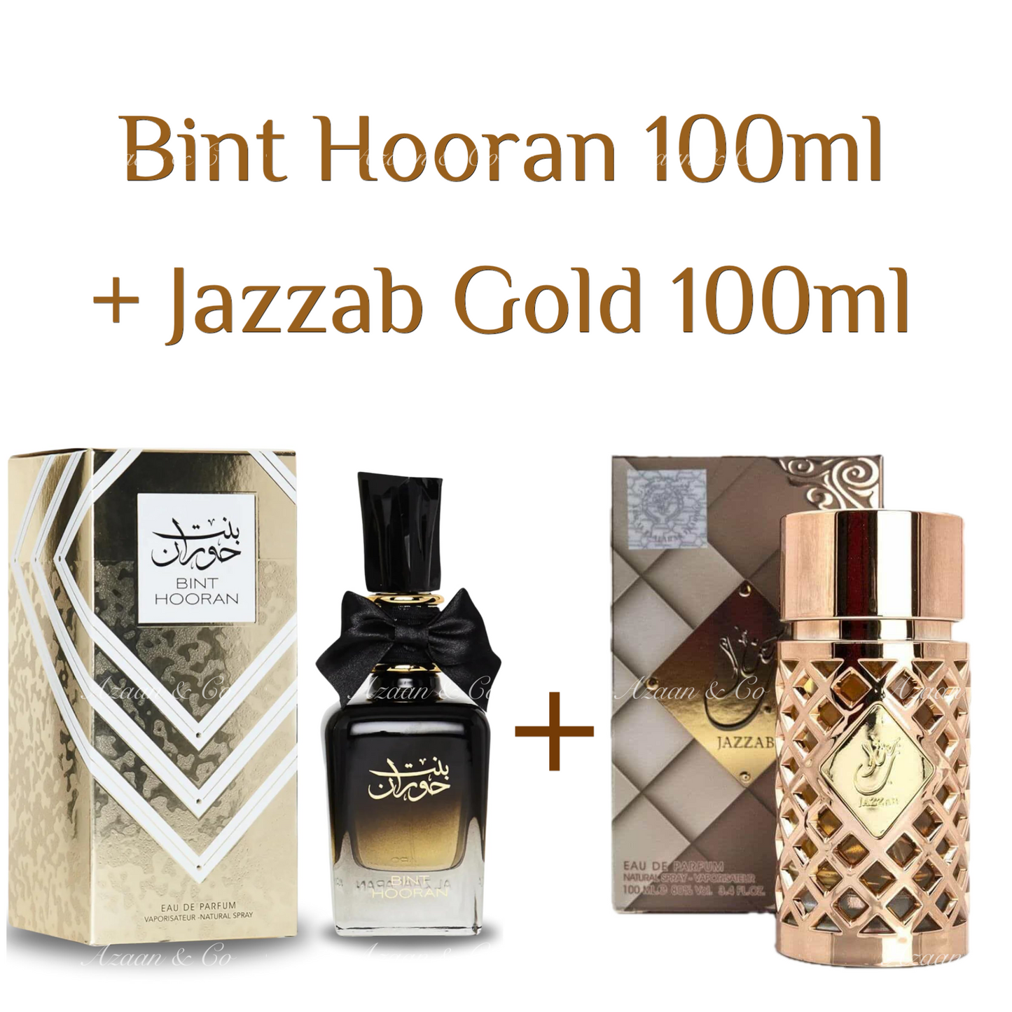 Ard Al Zaafaran Jazzab Gold & Bint Hooran 100ml Perfume Bundle – Arabian Dubai Oud Fragrance Gift Set