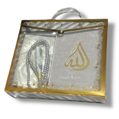 Travel Prayer Mat, Surah Book & Tasbeeh Gift Set