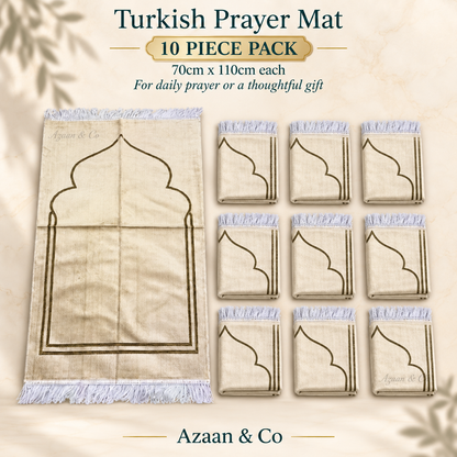 10x Cream Velvet Islamic Prayer Mat Plain no Patterns no distraction - Size 70 x110cm Soft Polyester, Machine Washable, Comfort Design, Ideal for Ramadan, Office & Home Use, Office Area Mat | Polyester Mat, Islamic Home