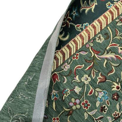 Premium Chenille Al Rawdah Prayer Mat Green