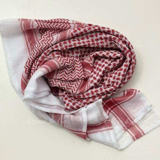 Keffiyeh Scarf Red White Black