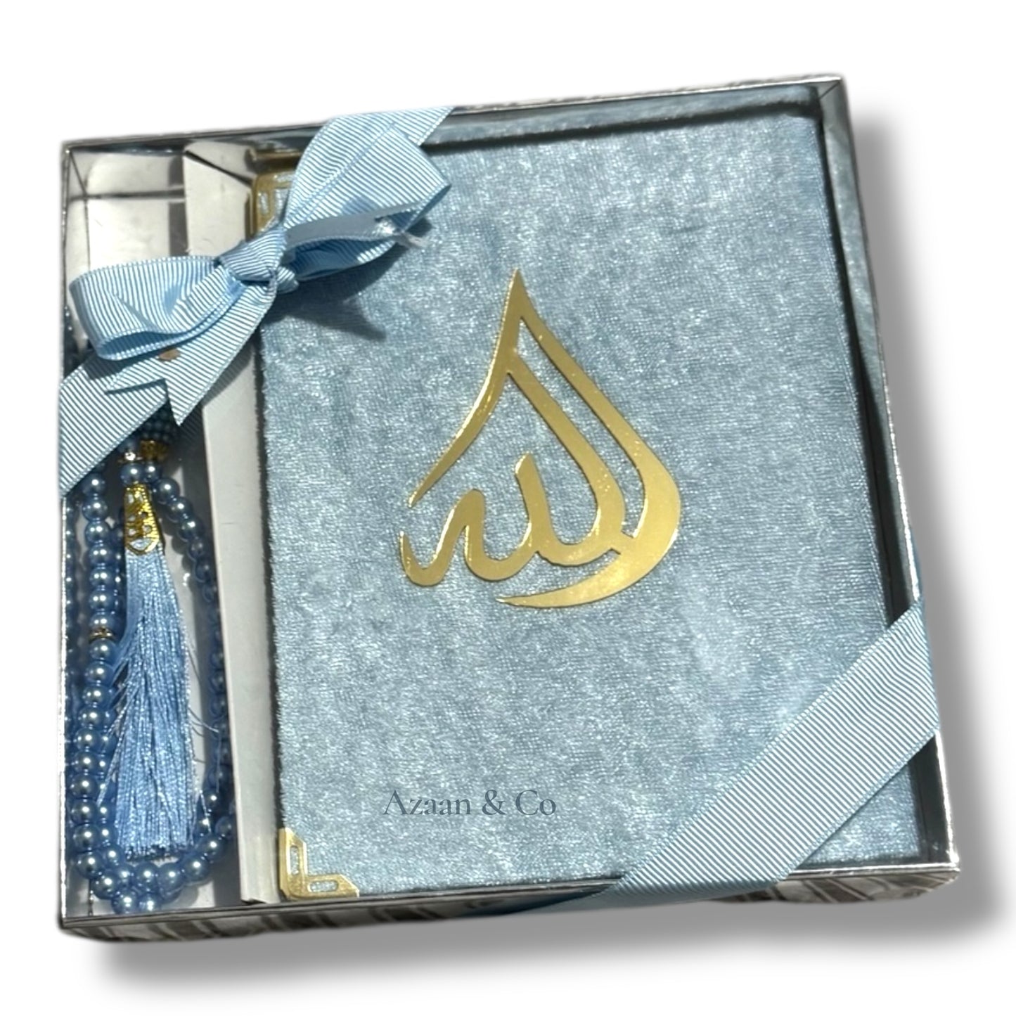 Surah Book & Tasbeeh Gift Set with Ribbon Islamic Prayer Gift Pack