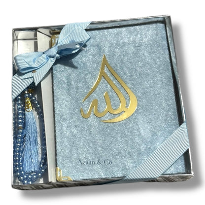 Surah Book & Tasbeeh Gift Set with Ribbon Islamic Prayer Gift Pack