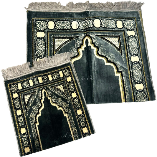 Adult + Child Prayer Mat Set (D2 Grey)