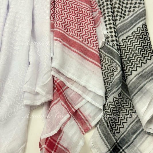 Keffiyeh Scarf Red White Black