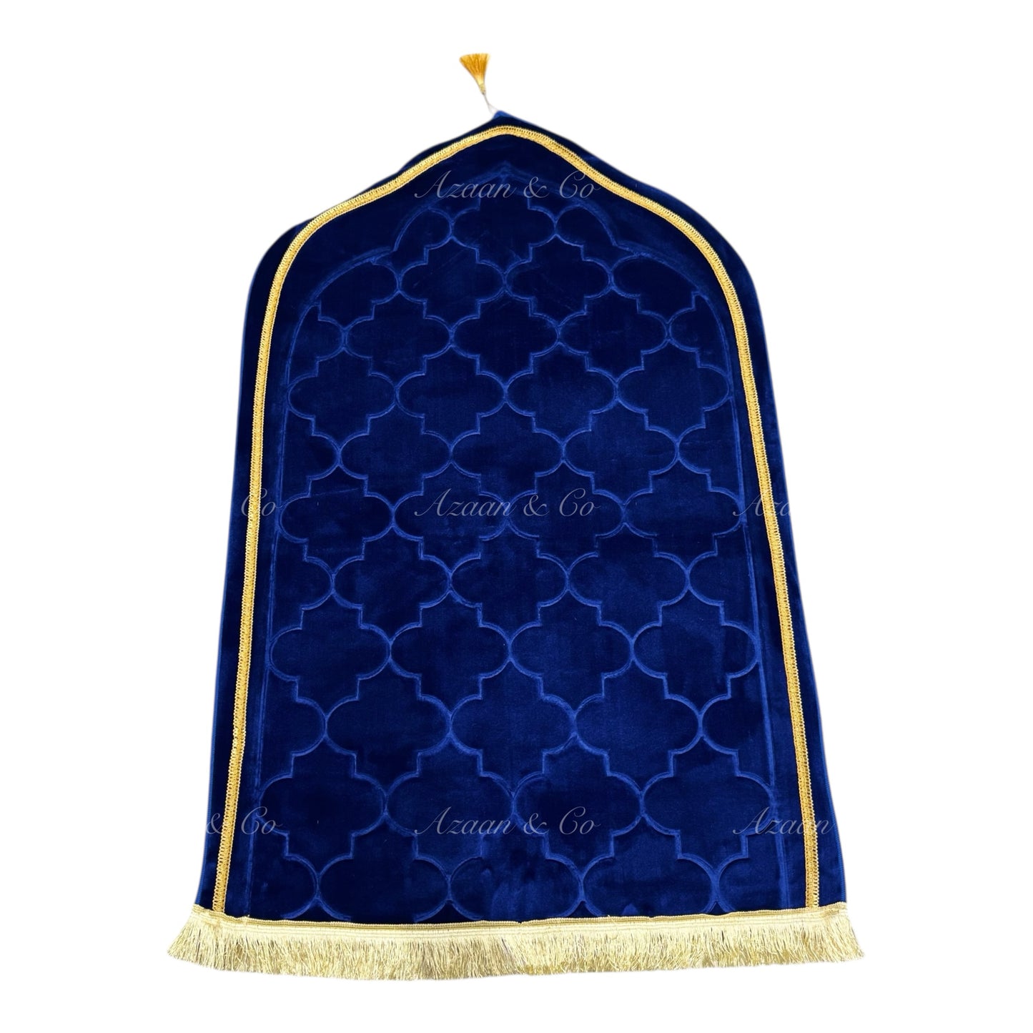 Soft Dome Shape Prayer Mat with Tassel Velvet Islamic Musalla Padded Salah Travel Prayer Rug