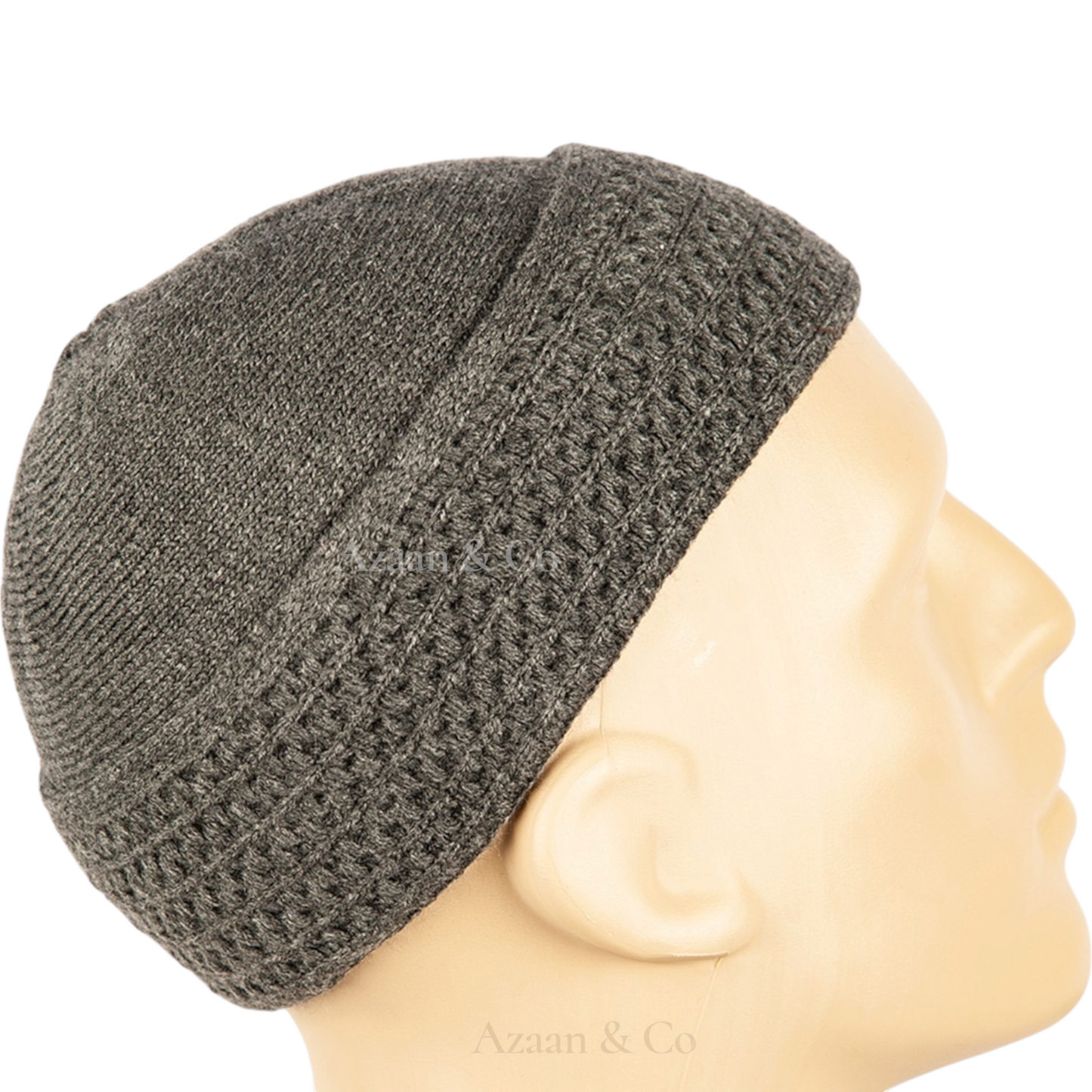 Premium Woolly Folded Prayer Hat for Men One Size Muslim Kufi Cap