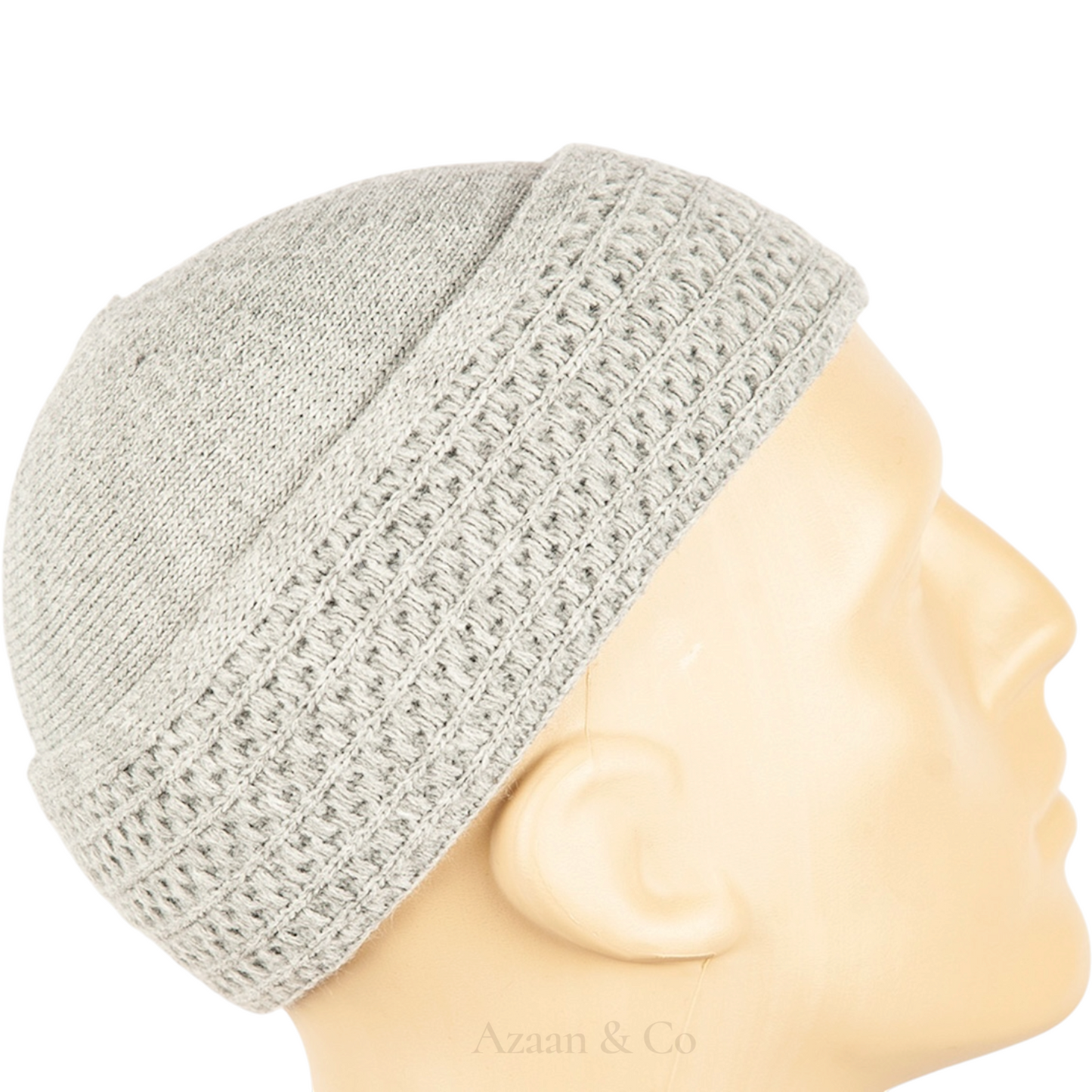 Premium Woolly Folded Prayer Hat for Men One Size Muslim Kufi Cap