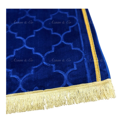 Soft Dome Shape Prayer Mat with Tassel Velvet Islamic Musalla Padded Salah Travel Prayer Rug