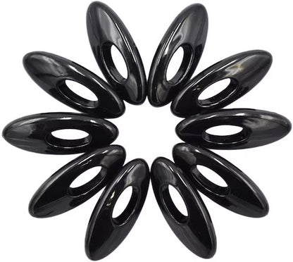12x Black Oval Plastic Safety Pins