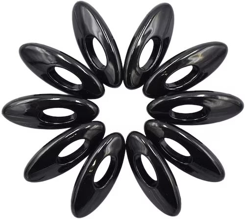 12x Black Oval Plastic Safety Pins