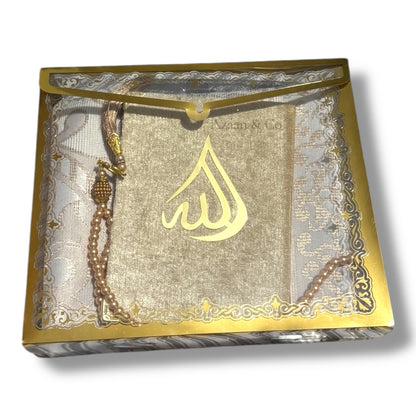 Travel Prayer Mat, Surah Book & Tasbeeh Gift Set