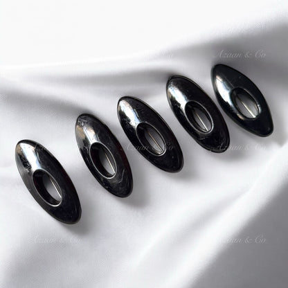 12x Black Oval Plastic Safety Pins