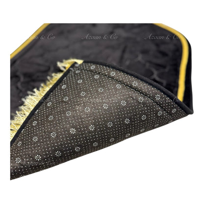 Soft Dome Shape Prayer Mat with Tassel Velvet Islamic Musalla Padded Salah Travel Prayer Rug