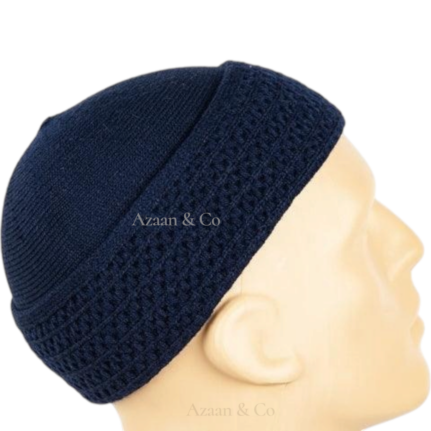 Premium Woolly Folded Prayer Hat for Men One Size Muslim Kufi Cap