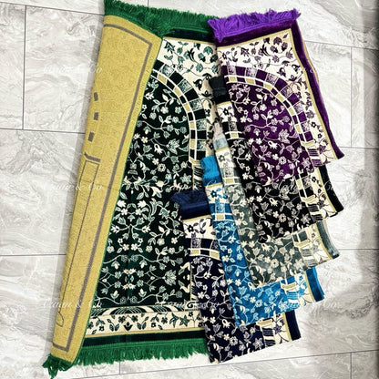 Rawdah Inspired Floral Soft Turkish Prayer Mats (D4)