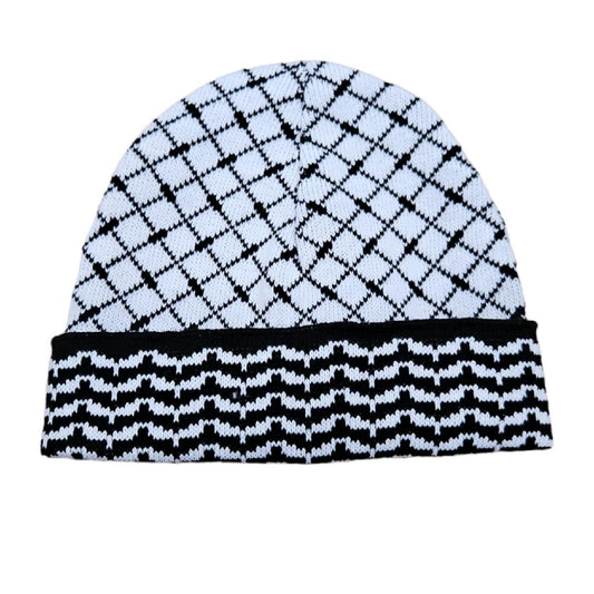 Unisex Black & White Keffiyeh Hat