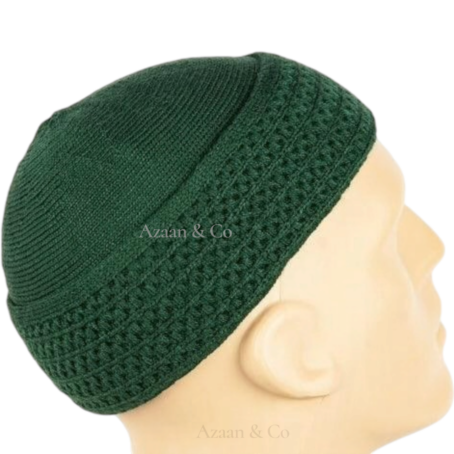 Premium Woolly Folded Prayer Hat for Men One Size Muslim Kufi Cap
