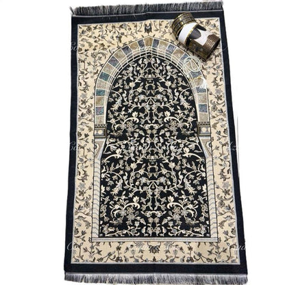Rawdah Prayer Mat & Tasbeeh Kaaba Box Gift Set
