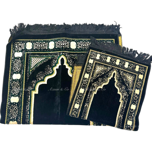 Adult + Child Prayer Mat Set (D2 Black)