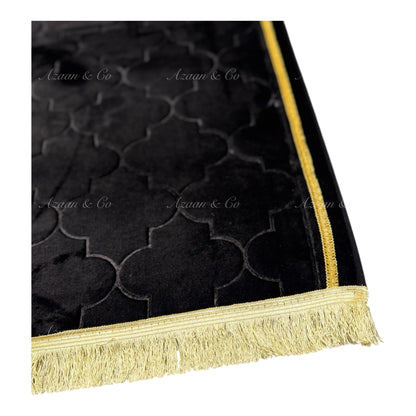 Soft Dome Shape Prayer Mat with Tassel Velvet Islamic Musalla Padded Salah Travel Prayer Rug