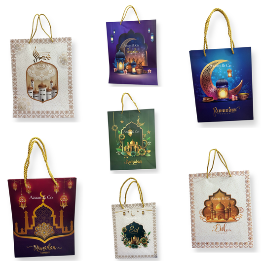 Ramadan Mubarak & Eid Mubarak Gift Bags | Ramadhan Kareem Decoration | Small, Medium & Large Sizes | Ramadhan Eid Party Favor Bags