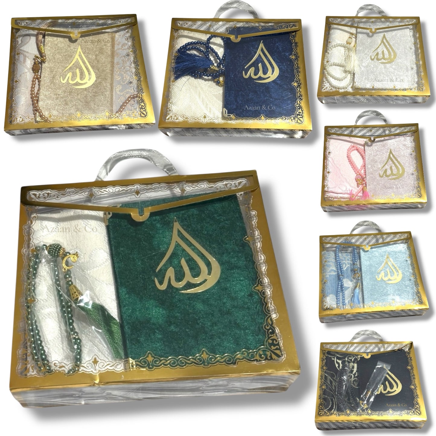 Travel Prayer Mat, Surah Book & Tasbeeh Gift Set