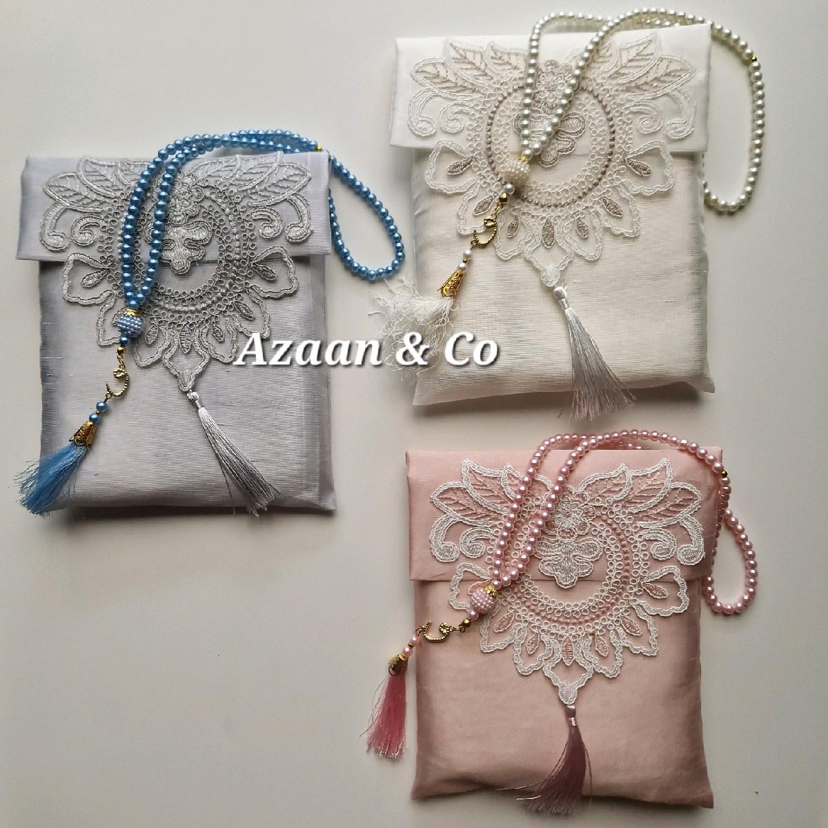 Lace Travel Prayer Mat & Tasbeeh Set
