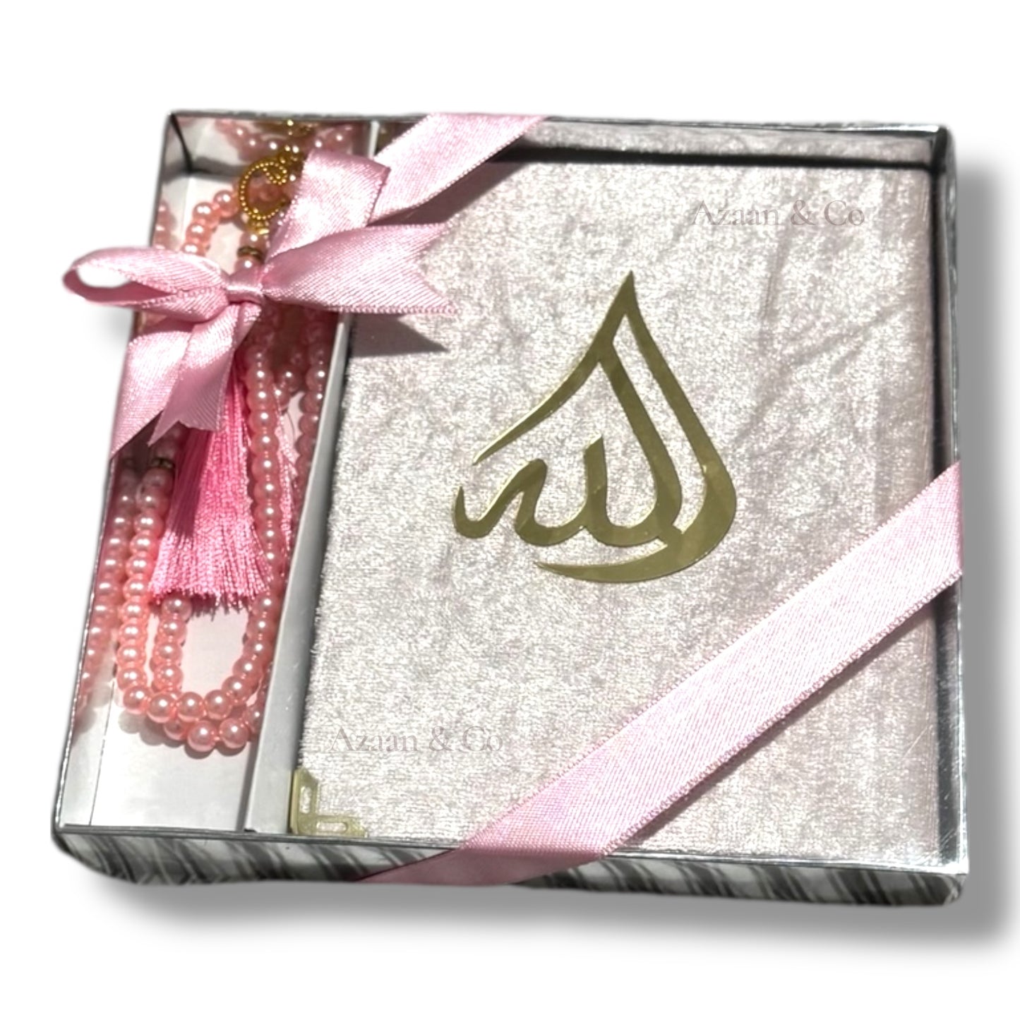 Surah Book & Tasbeeh Gift Set with Ribbon Islamic Prayer Gift Pack