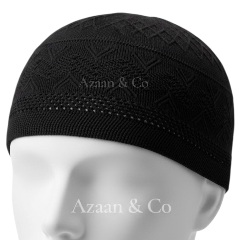 Men’s Prayer Hat Knitted Premium Quality Cotton Material Black Colour