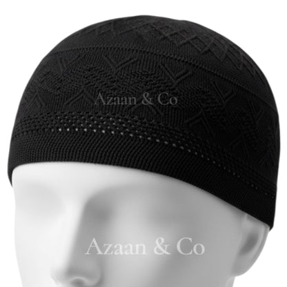 Men’s Prayer Hat Knitted Premium Quality Cotton Material Black Colour
