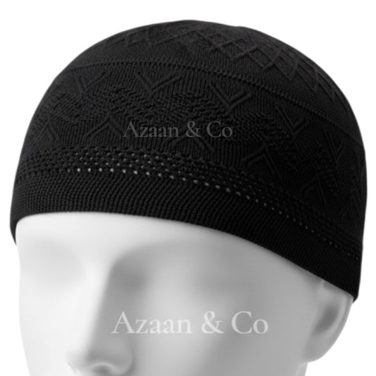 Men’s Prayer Hat Knitted Premium Quality Cotton Material Black Colour